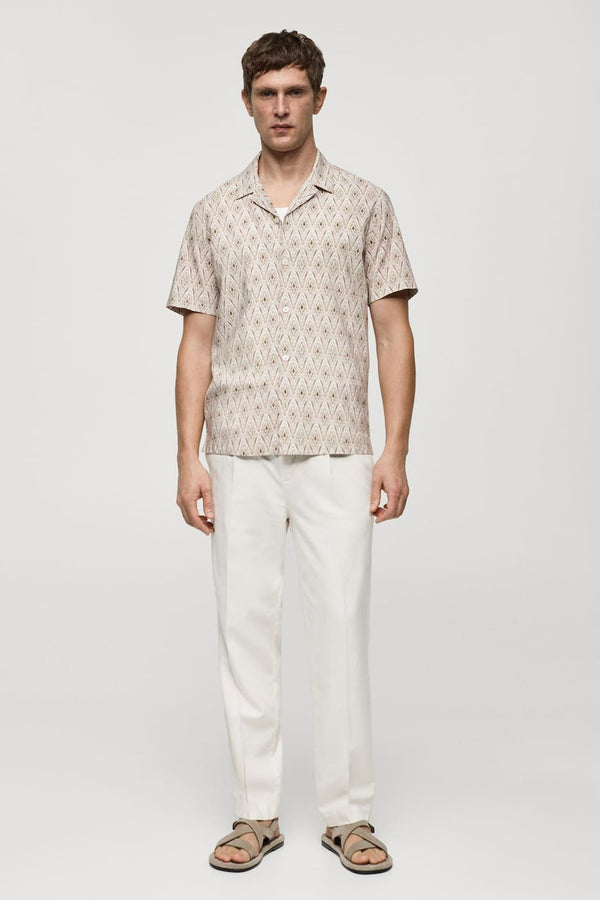 Chemise (manches courtes) Beige - Mango