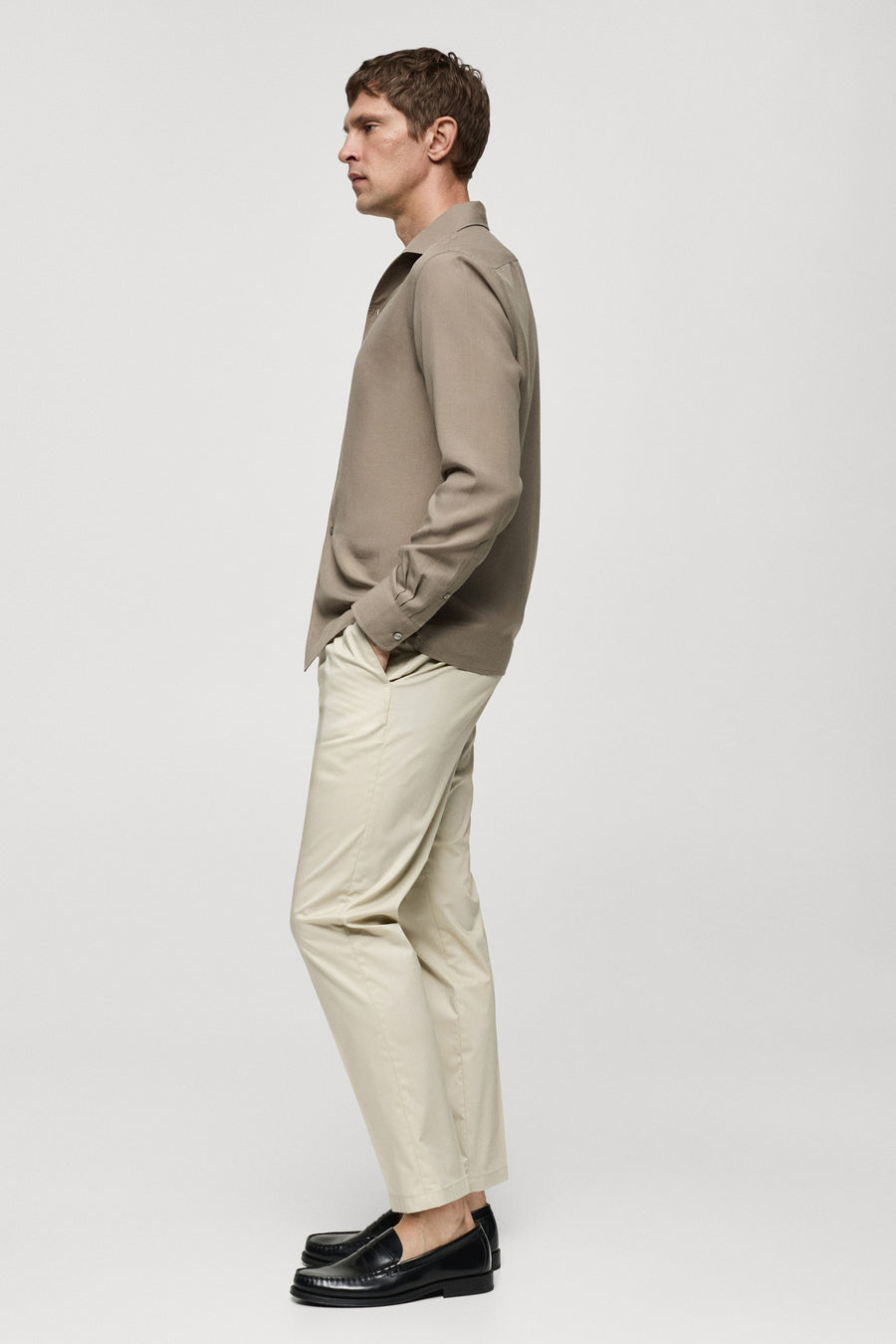 Chemise à manches longues - brun - MANGO