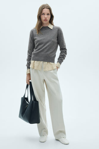 Pull à col rond - Gris - MANGO