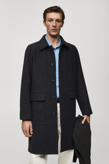 Veste longue Noir - Mango