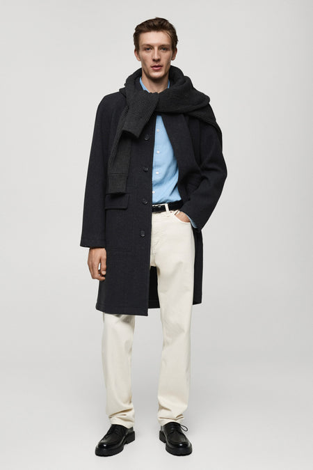 Veste longue Noir - Mango