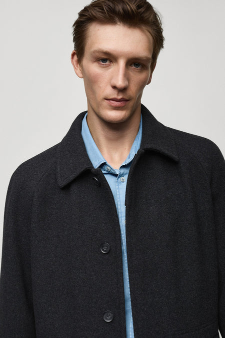 Veste longue Noir - Mango