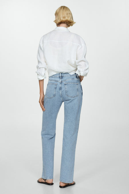 Jeans straight Light blue denim - Mango