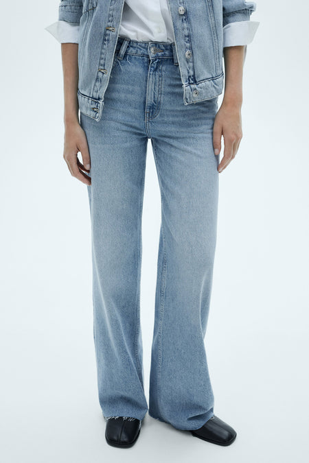 Jeans wide Bleu - Mango