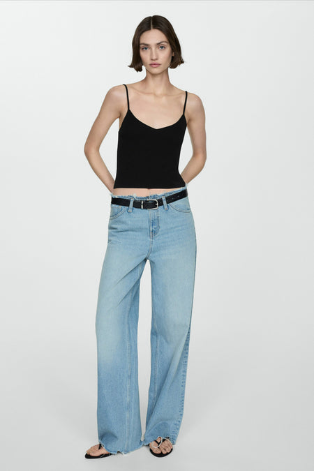 Top (bandes fines) noir - MANGO