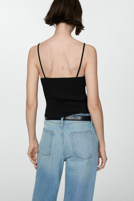 Top (bandes fines) noir - MANGO