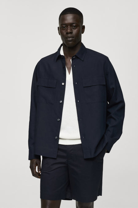 Chemise à manches longues - bleu