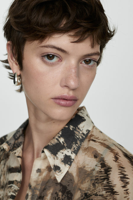 Blouse à manches longues - beige