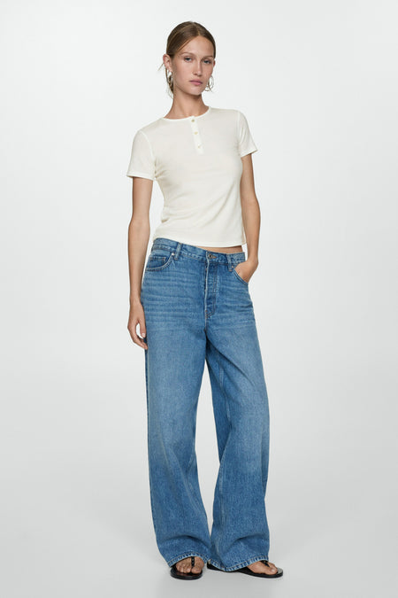 Top uni manche courte Blanc - Mango
