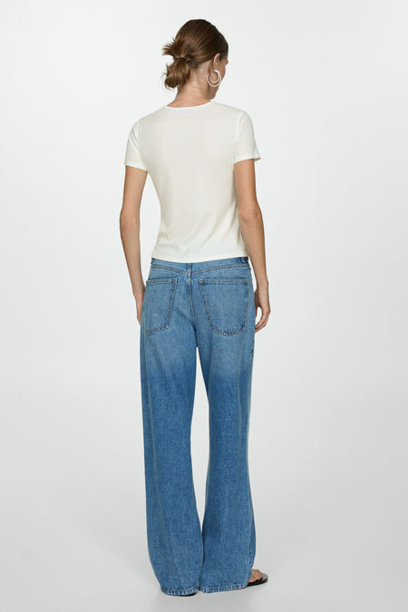 Top uni manche courte Blanc - Mango