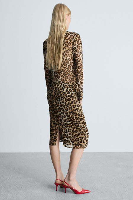 Blouse à manches longues - brun