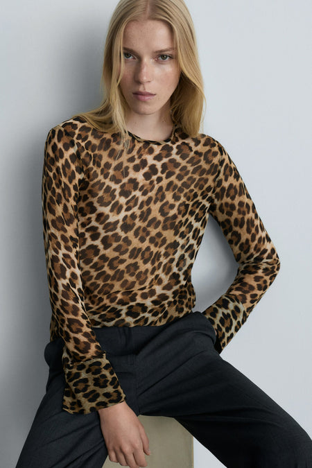 Blouse à manches longues - brun