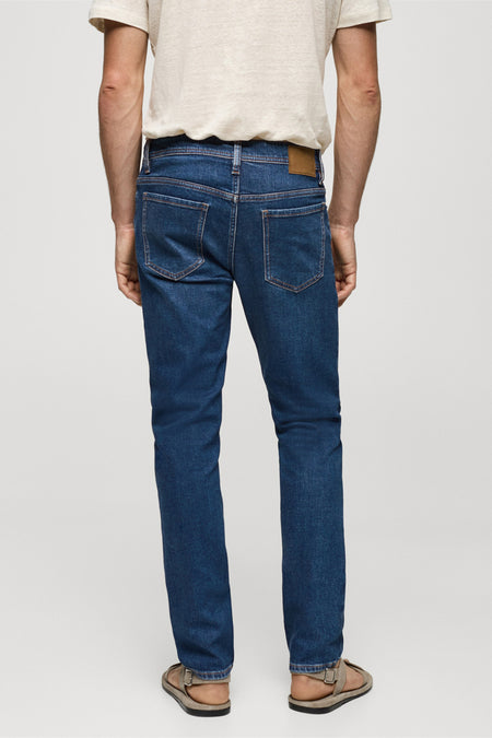 Jeans slim Dark blue denim - Mango