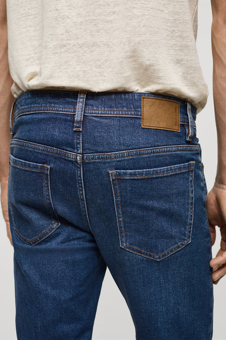 Jeans slim Dark blue denim - Mango