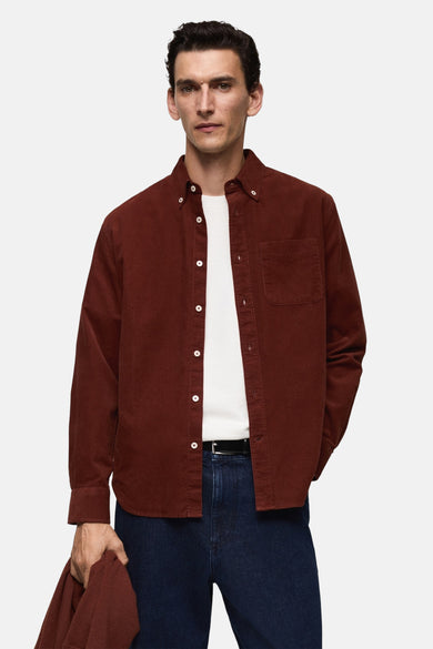 Chemise à manches longues - Brun
