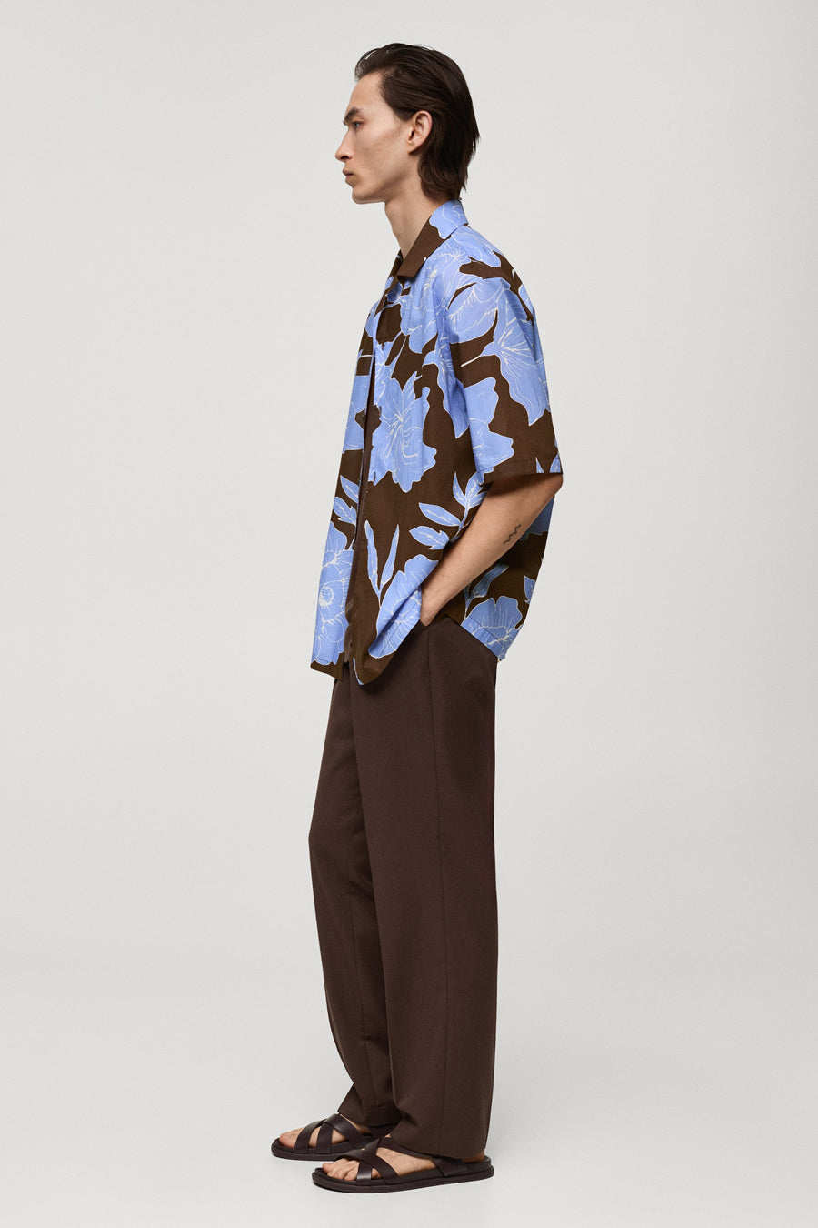 Chemise à manches longues - brun - MANGO