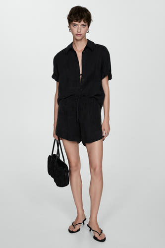 Blouse à manches courtes - noir