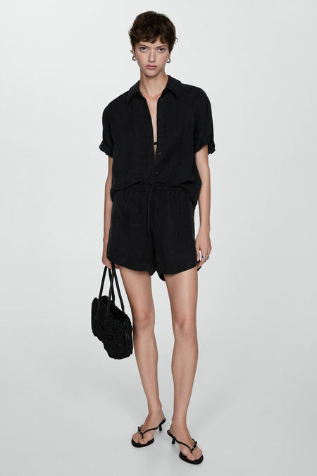 Blouse à manches courtes - noir