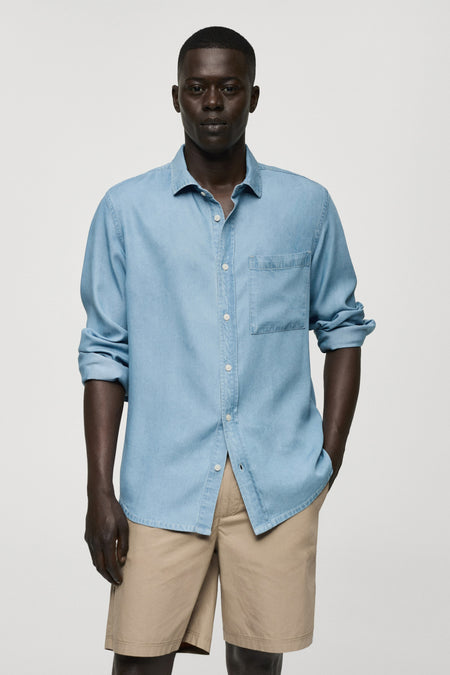 Chemise en jean Bleu - Mango