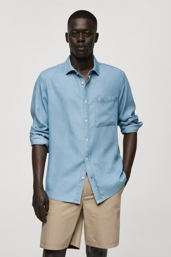 Chemise en jean Bleu - Mango