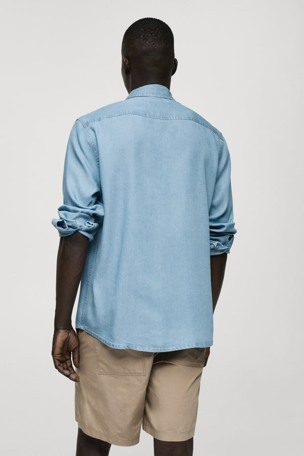 Chemise en jean Bleu - Mango