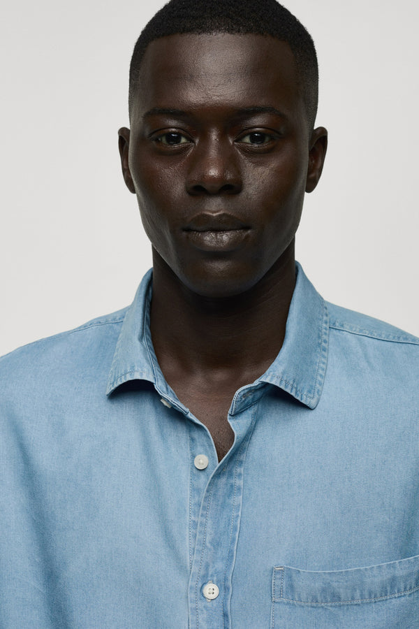 Chemise en jean Bleu - Mango