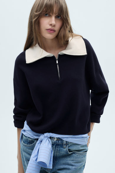 Pull à col roulé - bleu