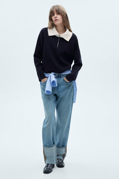 Pull à col roulé - bleu