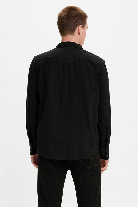Chemise &agrave; manches longues - noir