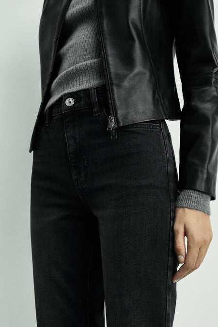 Mom Jeans Dark grey denim - MANGO