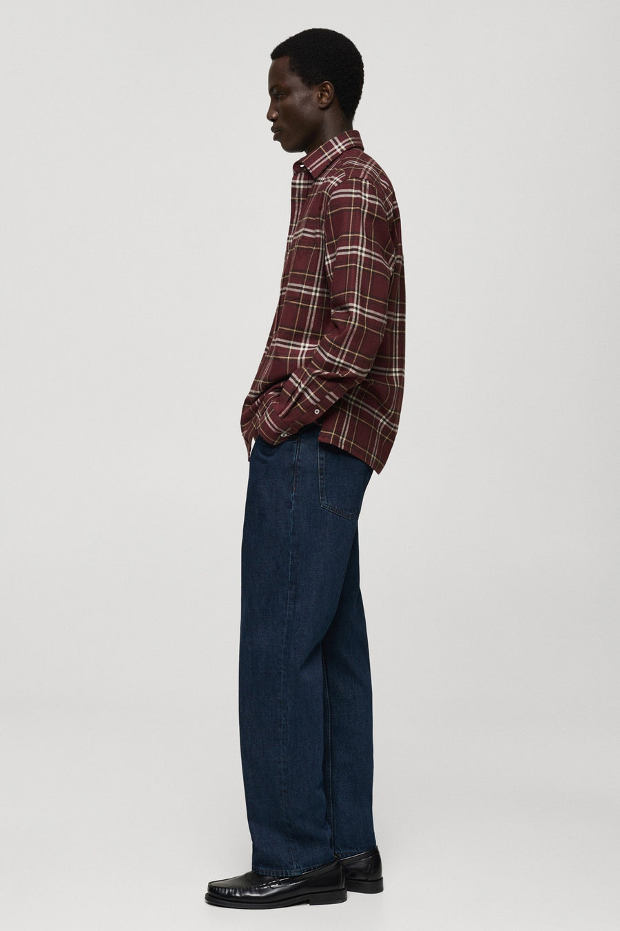 Chemise à manches longues - Bordeaux - MANGO