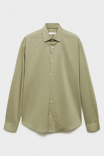 Chemise à manches longues - Kaki - MANGO