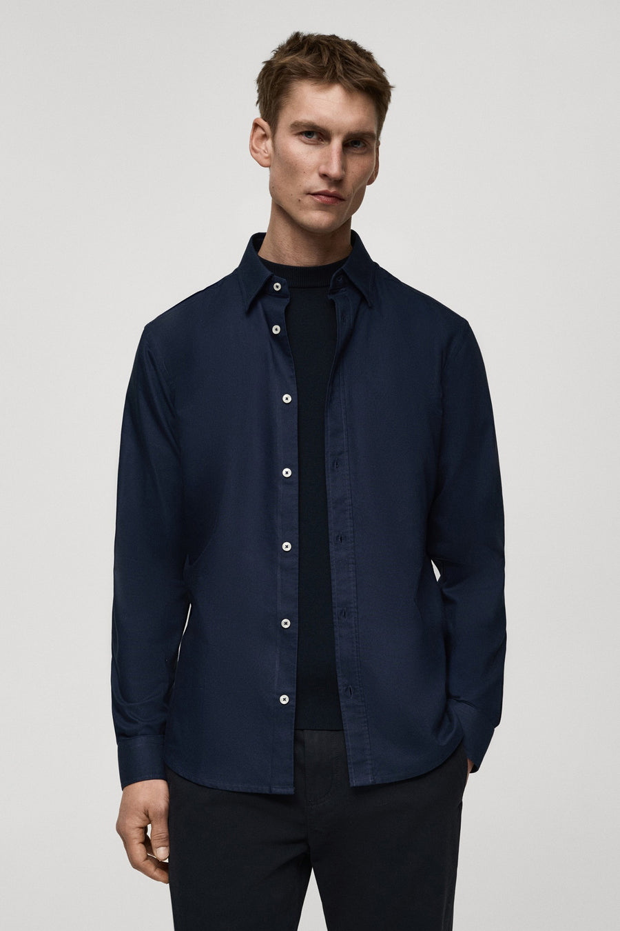 Chemise à manches longues - bleu - MANGO