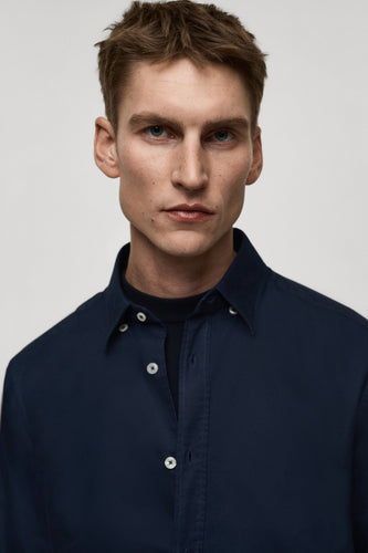 Chemise à manches longues - bleu - MANGO