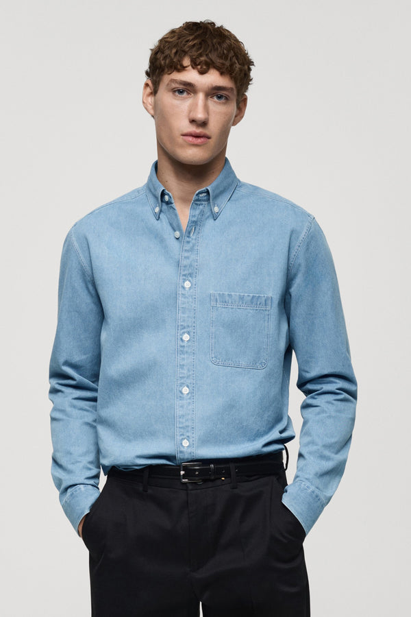 Chemise en jean Bleu - Mango