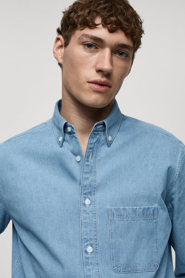 Chemise en jean Bleu - Mango