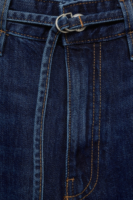 Jeans wide Dark blue denim - Mango