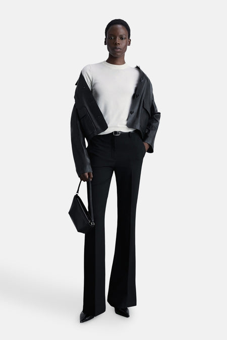 Pull à col rond - blanc