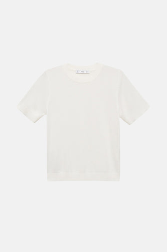 Pull à col rond - blanc - MANGO