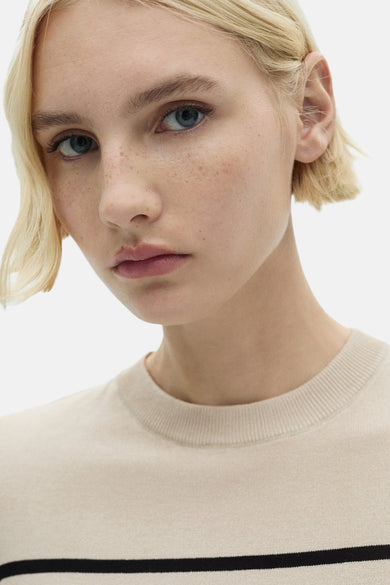Pull à col rond - Beige