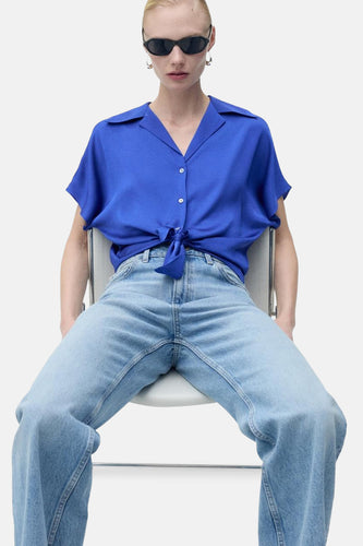 Chemise à manches courtes - bleu - MANGO