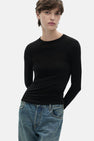 Top uni manche longue Noir - Mango