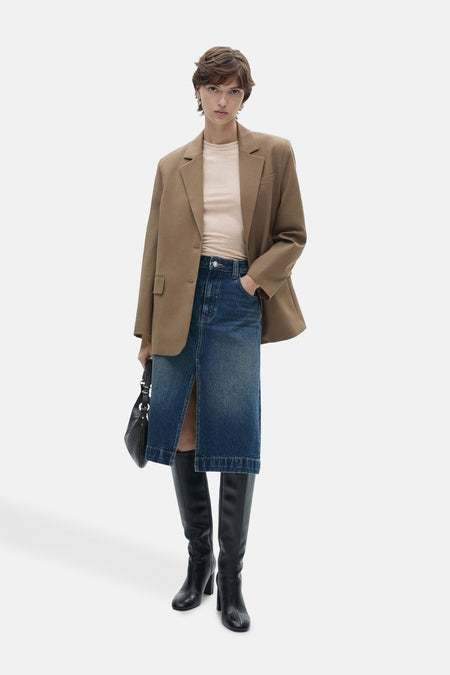 Top uni manche longue Brun - Mango
