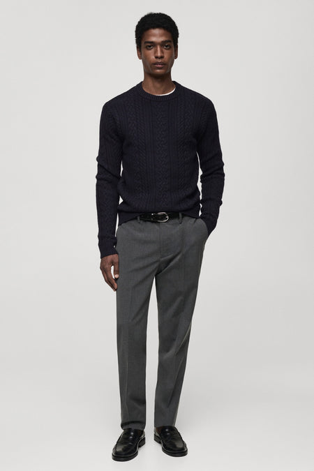 Pull à col rond - bleu