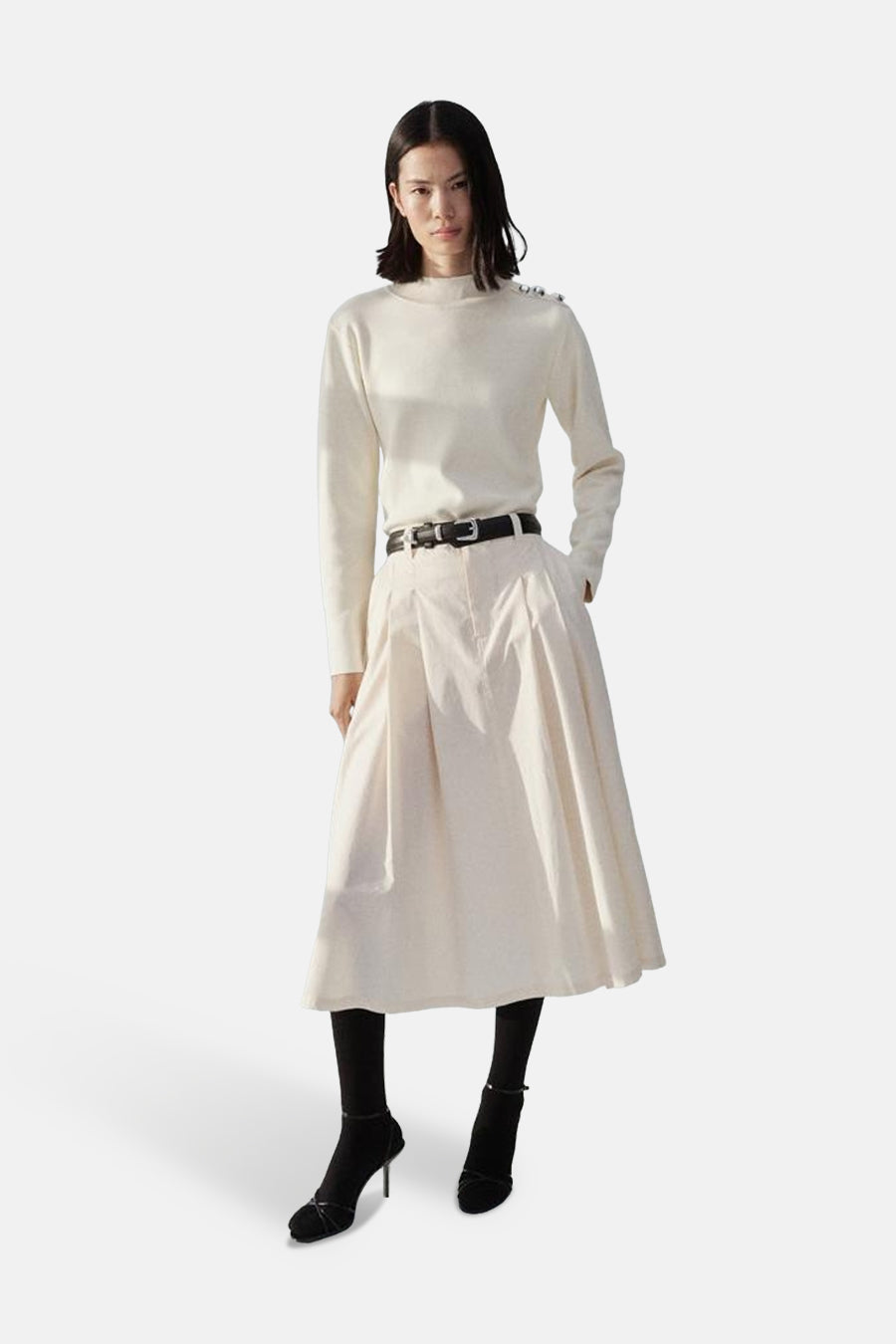 Pull à col rond - Écru - MANGO