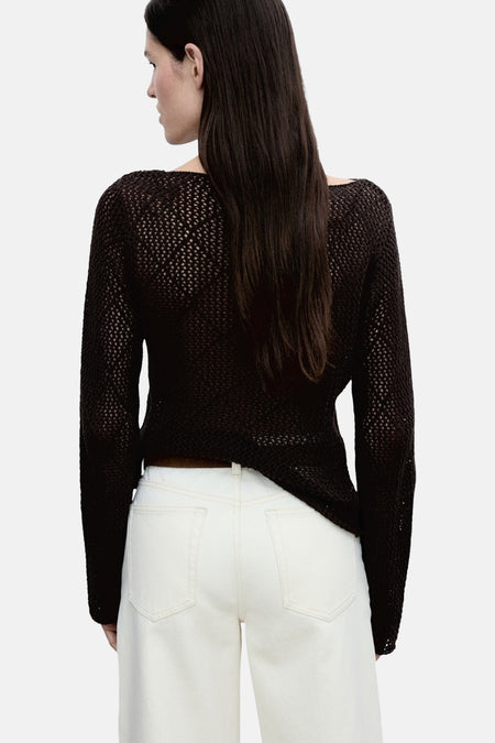 Pull à col rond - brun