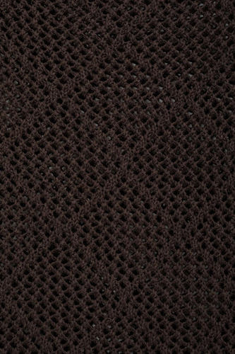 Pull marron avec col rond de MANGO, en tissu ouvert côtelé.