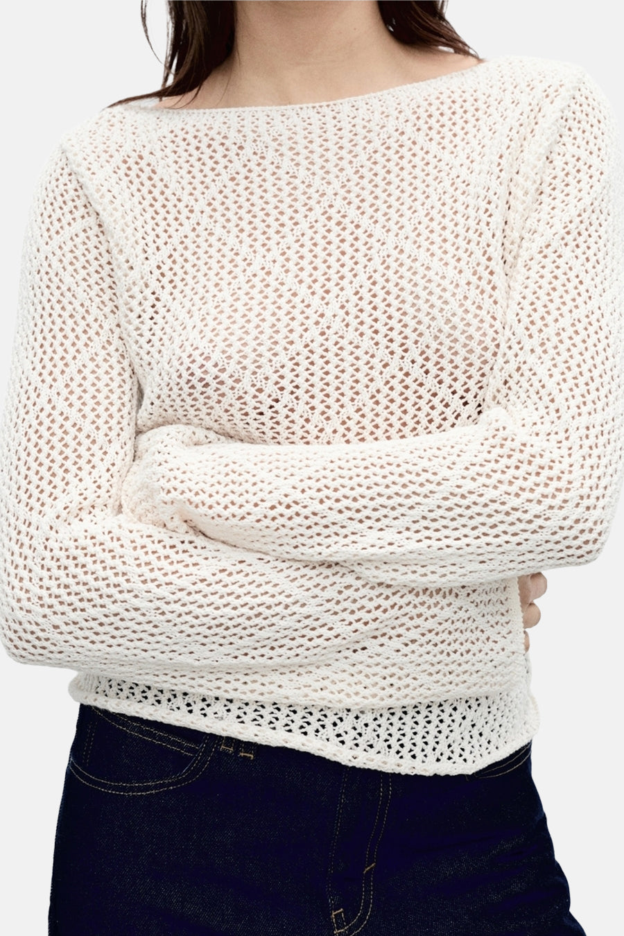 Pull à col rond - écru - MANGO