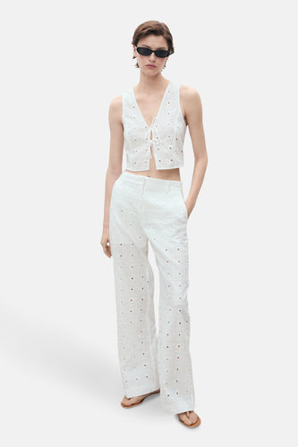 Pantalon - blanc - MANGO