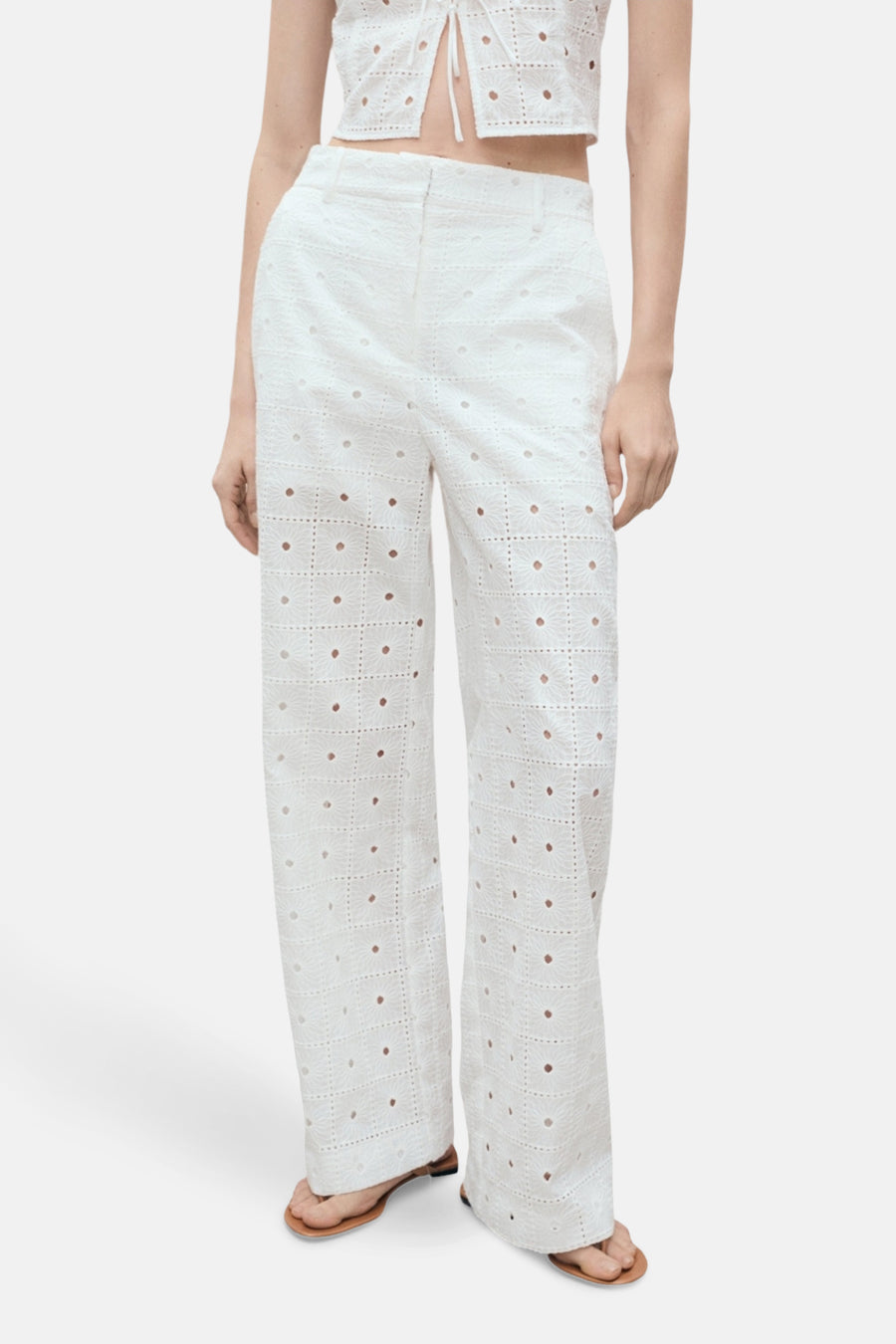 Pantalon - blanc - MANGO